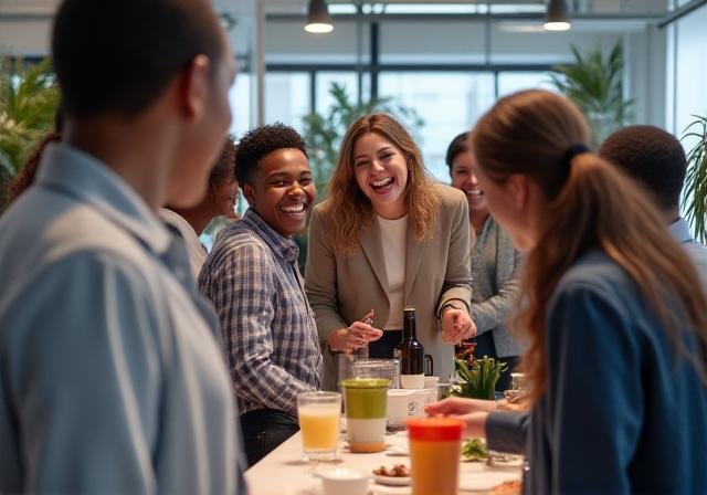 Diverse team celebrating success