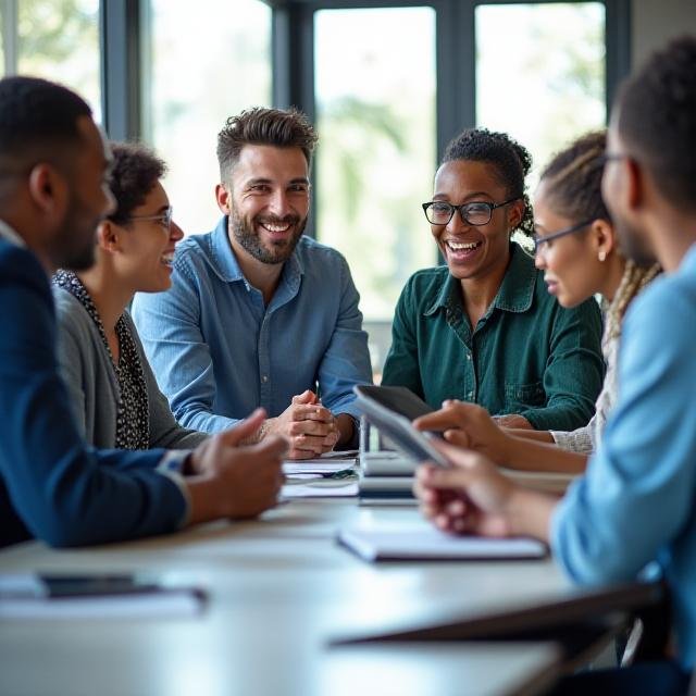 Diverse South African corporate leaders in a strategic meeting