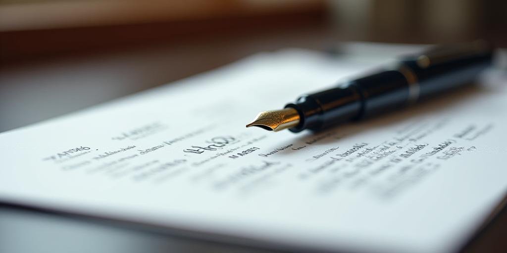 Professional desk with legal documents and a pen, representing formal agreements